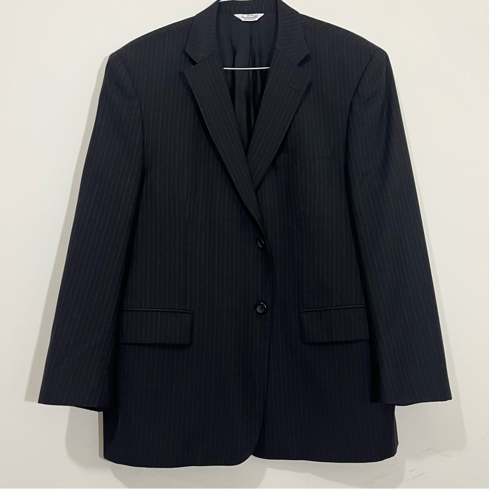 Joseph & Feiss Blazer Mens 44S 100% Wool Two-Button Suit Jacket Pinstripe Office